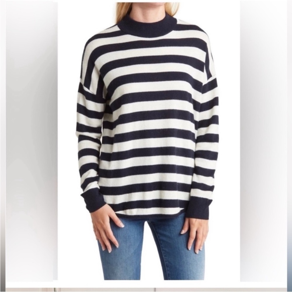 Madewell Black and White Striped Sweater